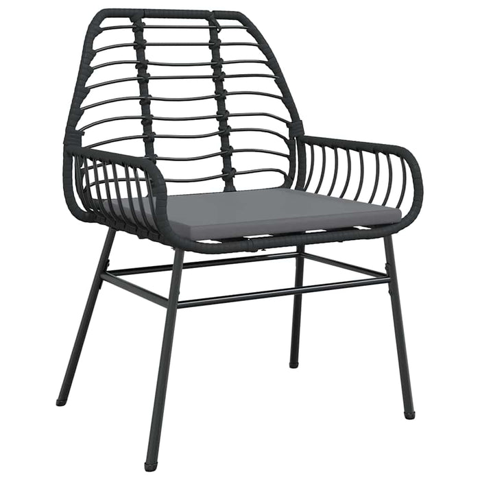 Set de masă pentru grădină 7 pcs Negru poliratan - WALTI WALTI