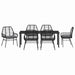Set de masă pentru grădină 7 pcs Negru poliratan - WALTI WALTI
