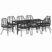 Set de masă pentru grădină 9 pcs Negru poliratan - WALTI WALTI