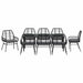 Set de masă pentru grădină 9 pcs Negru poliratan - WALTI WALTI