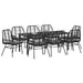Set de masă pentru grădină 9 pcs Negru poliratan - WALTI WALTI