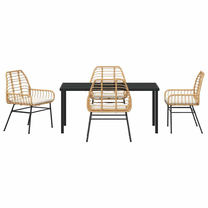 Set de masă pentru grădină 5 pcs Maro poliratan - WALTI WALTI