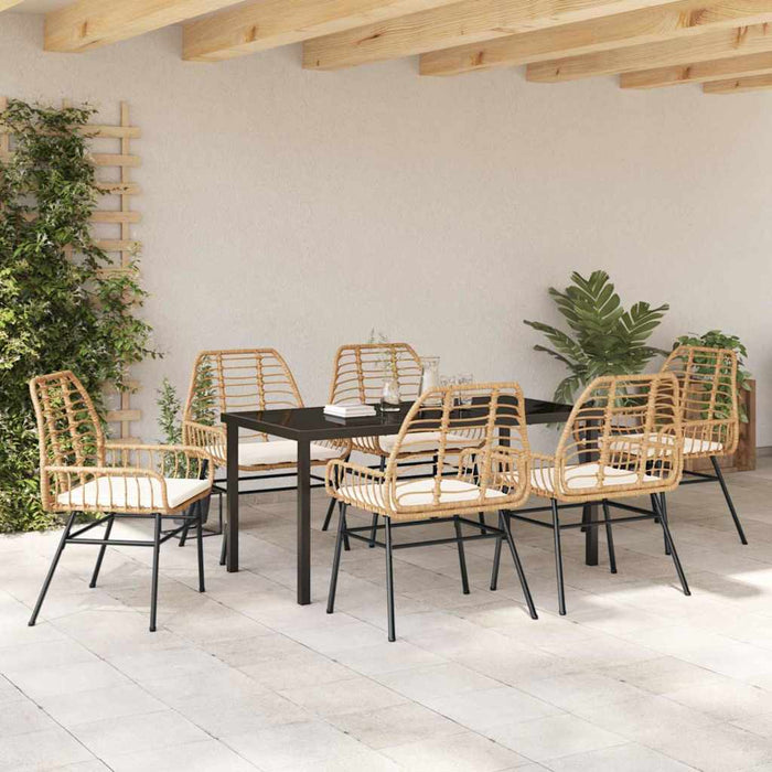 Set de masă pentru grădină 7 pcs Maro poliratan - WALTI WALTI