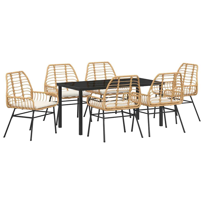 Set de masă pentru grădină 7 pcs Maro poliratan - WALTI WALTI
