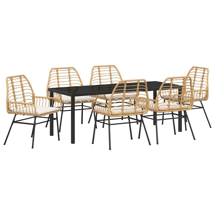 Set de masă pentru grădină 7 pcs Maro poliratan - WALTI WALTI