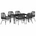 Set de masă pentru grădină cu pernă 7 pcs Negru poliratan - WALTI WALTI