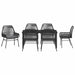 Set de masă pentru grădină cu pernă 7 pcs Negru poliratan - WALTI WALTI
