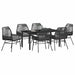 Set de masă pentru grădină cu pernă 7 pcs Negru poliratan - WALTI WALTI
