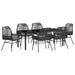 Set de masă pentru grădină cu pernă 7 pcs Negru poliratan - WALTI WALTI