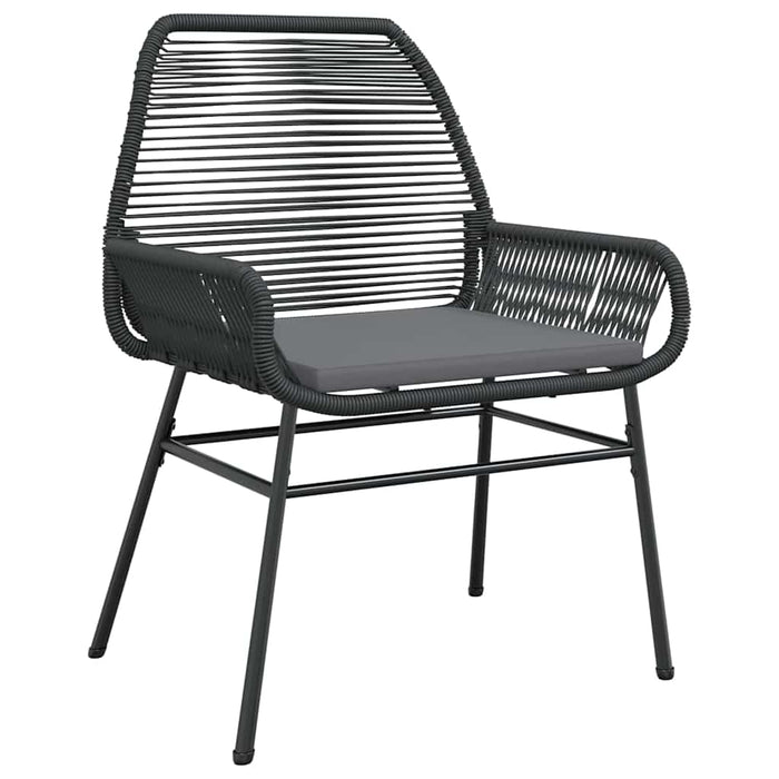 Set de masă pentru grădină cu pernă 7 pcs Negru poliratan - WALTI WALTI