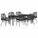 Set de masă pentru grădină cu pernă 7 pcs Negru poliratan - WALTI WALTI