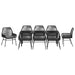 Set de masă pentru grădină cu pernă 9 pcs Negru poliratan - WALTI WALTI