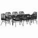 Set de masă pentru grădină cu pernă 9 pcs Negru poliratan - WALTI WALTI