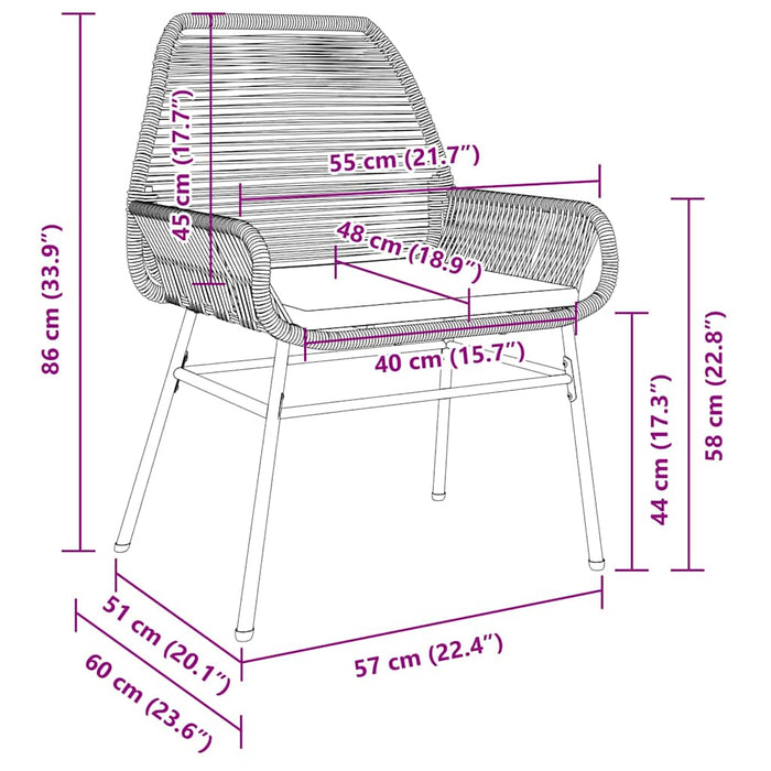 Set de masă pentru grădină cu pernă 7 pcs Maro poliratan - WALTI WALTI