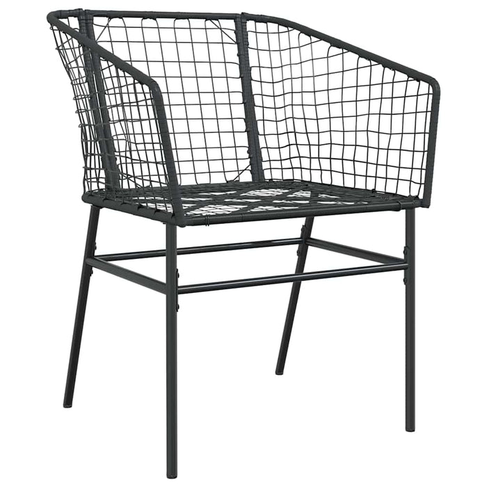 Set de masă pentru grădină 7 pcs Negru poliratan - WALTI WALTI