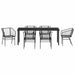Set de masă pentru grădină 7 pcs Negru poliratan - WALTI WALTI