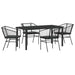 Set de masă pentru grădină 5 pcs Negru poliratan - WALTI WALTI