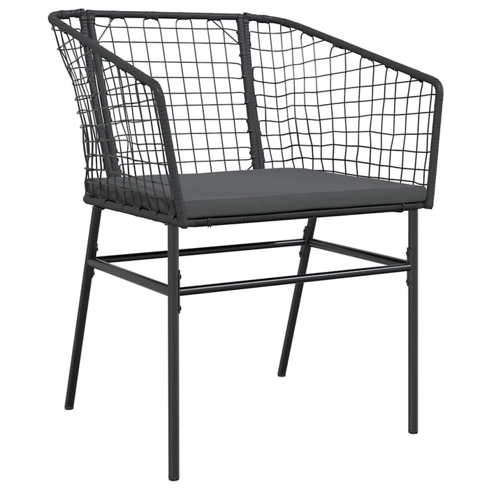 Set de masă pentru grădină 5 pcs Negru poliratan - WALTI WALTI