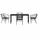Set de masă pentru grădină 5 pcs Negru poliratan - WALTI WALTI