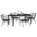 Set de masă pentru grădină 5 pcs Negru poliratan - WALTI WALTI