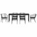 Set de masă pentru grădină 7 pcs Negru poliratan - WALTI WALTI