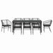 Set de masă pentru grădină 9 pcs Negru poliratan - WALTI WALTI
