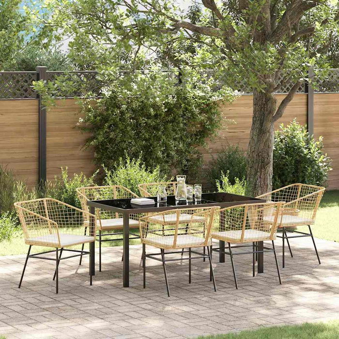 Set de masă pentru grădină 7 pcs Maro poliratan - WALTI WALTI