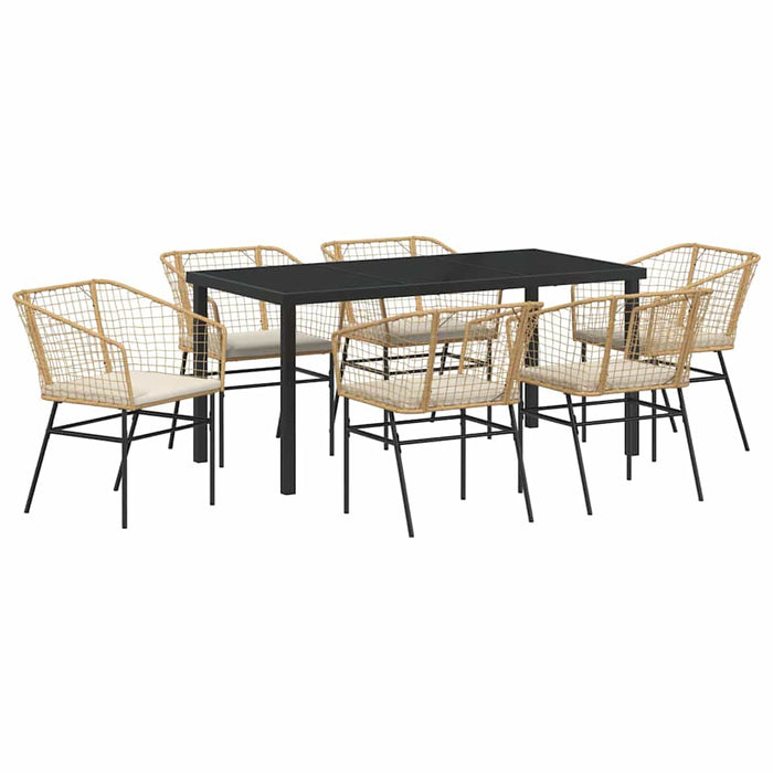 Set de masă pentru grădină 7 pcs Maro poliratan - WALTI WALTI