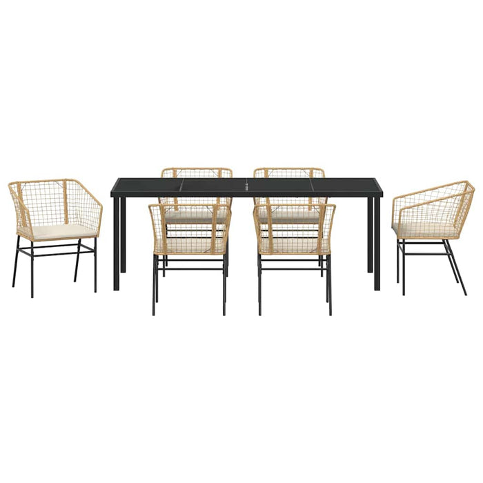 Set de masă pentru grădină 7 pcs Maro poliratan - WALTI WALTI