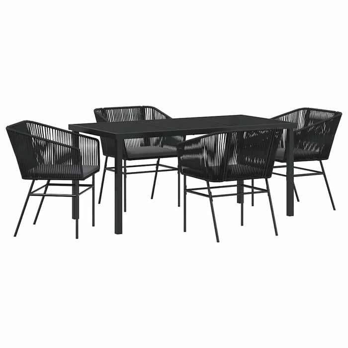 Set de masă pentru grădină cu pernă 5 pcs Negru - WALTI WALTI