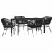 Set de masă pentru grădină cu pernă 5 pcs Negru - WALTI WALTI
