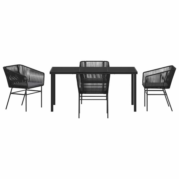 Set de masă pentru grădină cu pernă 5 pcs Negru - WALTI WALTI