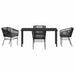 Set de masă pentru grădină cu pernă 5 pcs Negru - WALTI WALTI