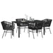 Set de masă pentru grădină cu pernă 5 pcs Negru - WALTI WALTI