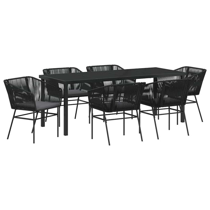 Set de masă pentru grădină cu pernă 7 pcs Negru - WALTI WALTI