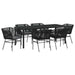 Set de masă pentru grădină cu pernă 7 pcs Negru - WALTI WALTI