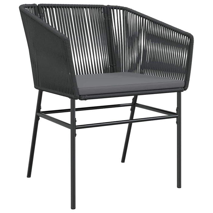 Set de masă pentru grădină cu pernă 7 pcs Negru - WALTI WALTI