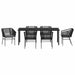 Set de masă pentru grădină cu pernă 7 pcs Negru - WALTI WALTI