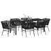 Set de masă pentru grădină cu pernă 7 pcs Negru - WALTI WALTI