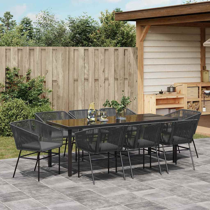 Set de masă pentru grădină cu pernă 9 pcs Negru - WALTI WALTI