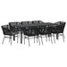 Set de masă pentru grădină cu pernă 9 pcs Negru - WALTI WALTI