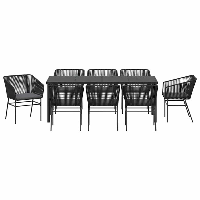 Set de masă pentru grădină cu pernă 9 pcs Negru - WALTI WALTI