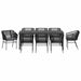 Set de masă pentru grădină cu pernă 9 pcs Negru - WALTI WALTI