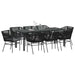 Set de masă pentru grădină cu pernă 9 pcs Negru - WALTI WALTI