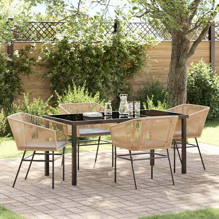 Set de masă pentru grădină 5 pcs Maro Oțel vopsit electrostatic - WALTI WALTI