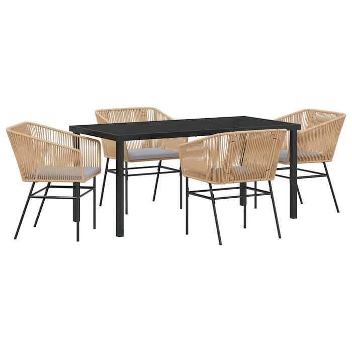 Set de masă pentru grădină 5 pcs Maro Oțel vopsit electrostatic - WALTI WALTI