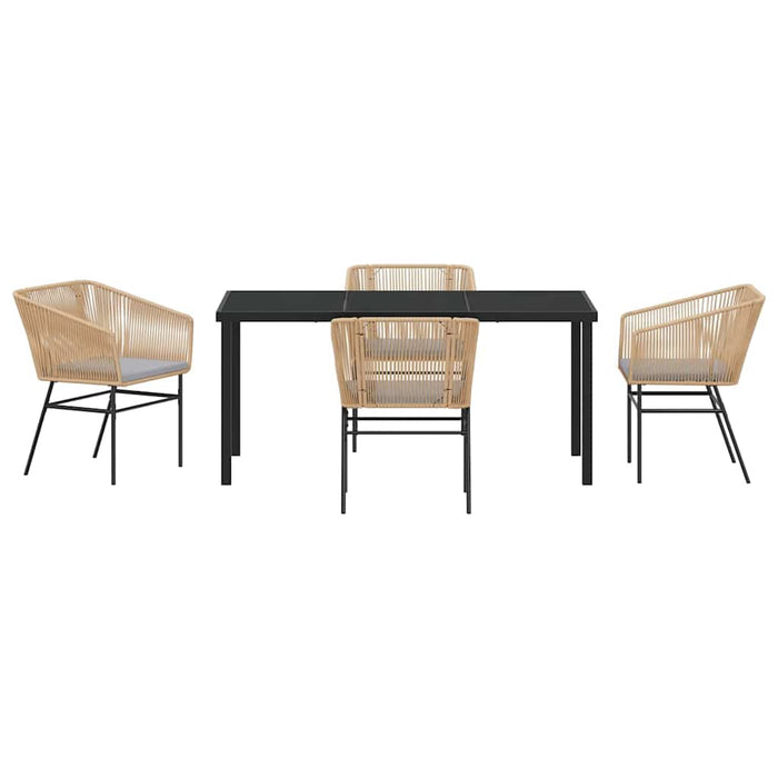 Set de masă pentru grădină 5 pcs Maro Oțel vopsit electrostatic - WALTI WALTI