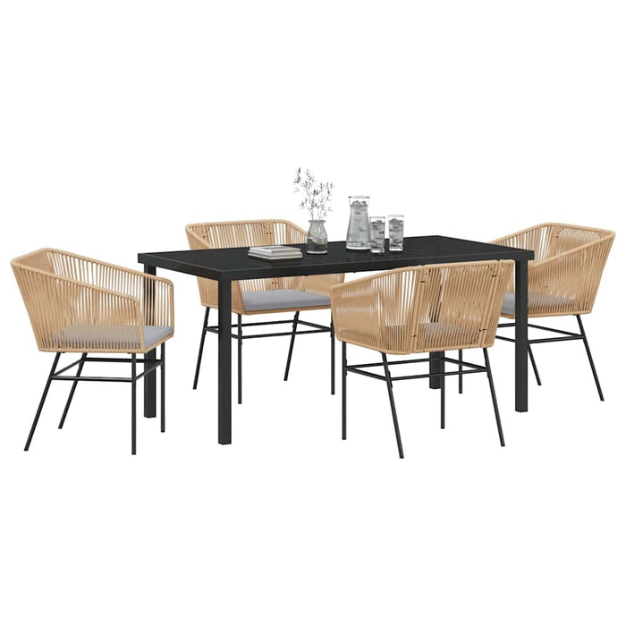Set de masă pentru grădină 5 pcs Maro Oțel vopsit electrostatic - WALTI WALTI