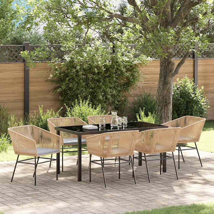 Set de masă pentru grădină 7 pcs Maro Oțel vopsit electrostatic - WALTI WALTI