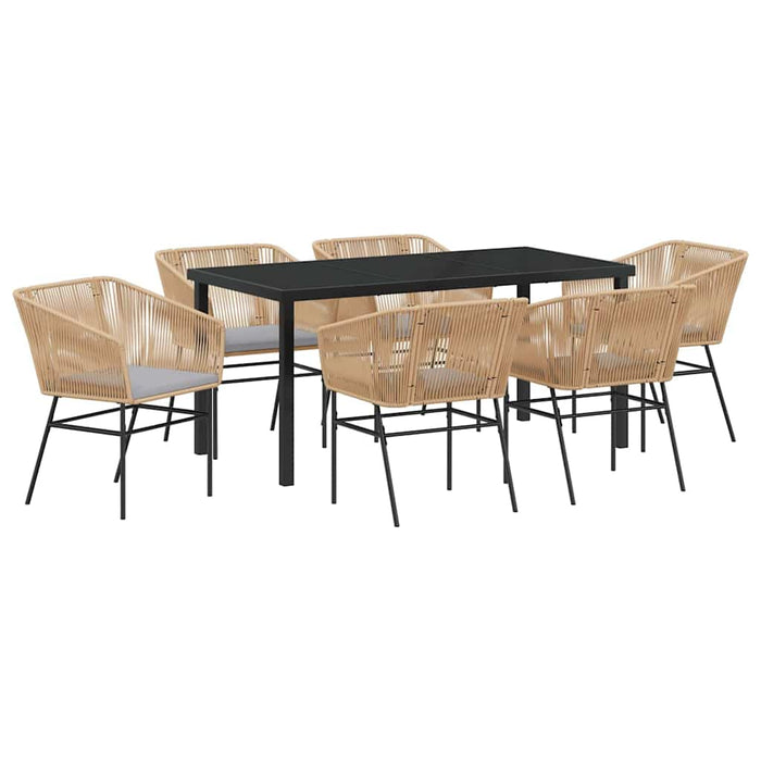 Set de masă pentru grădină 7 pcs Maro Oțel vopsit electrostatic - WALTI WALTI